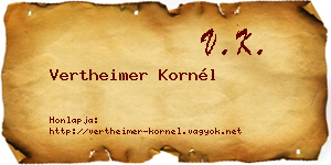 Vertheimer Kornél névjegykártya