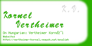 kornel vertheimer business card